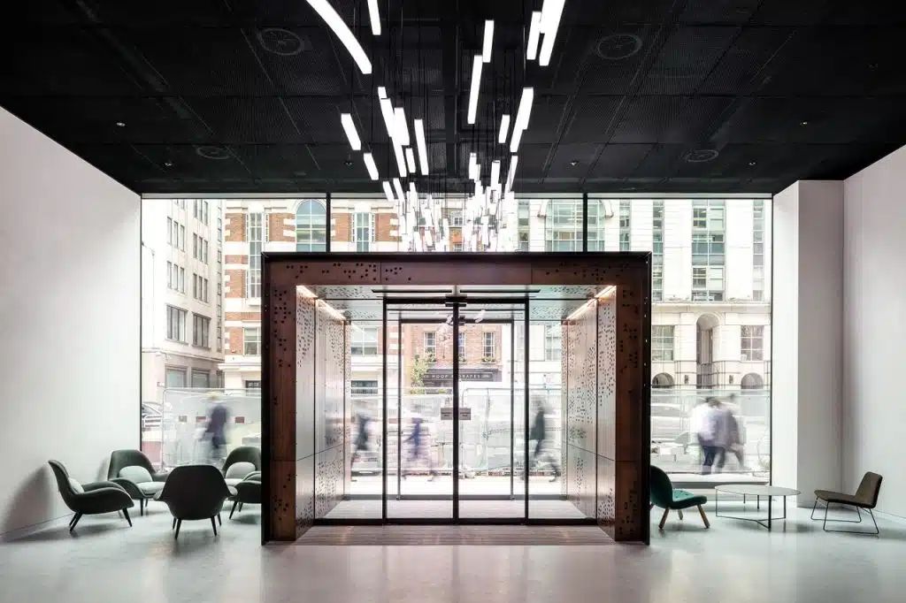 20 Farringdon Street in London, UK. It was designed by Denton Corker & Marshall (DCM)