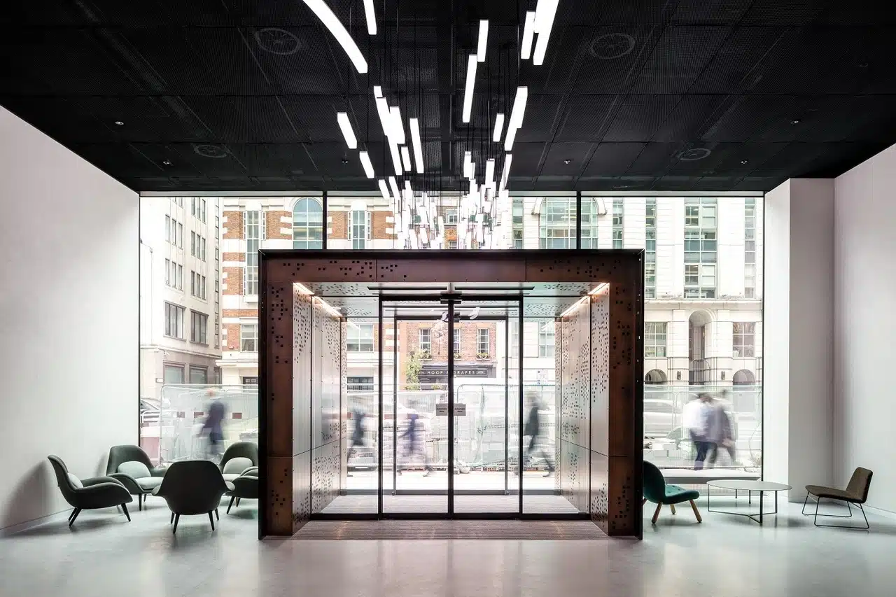 20 Farringdon Street in London, UK. It was designed by Denton Corker & Marshall (DCM)