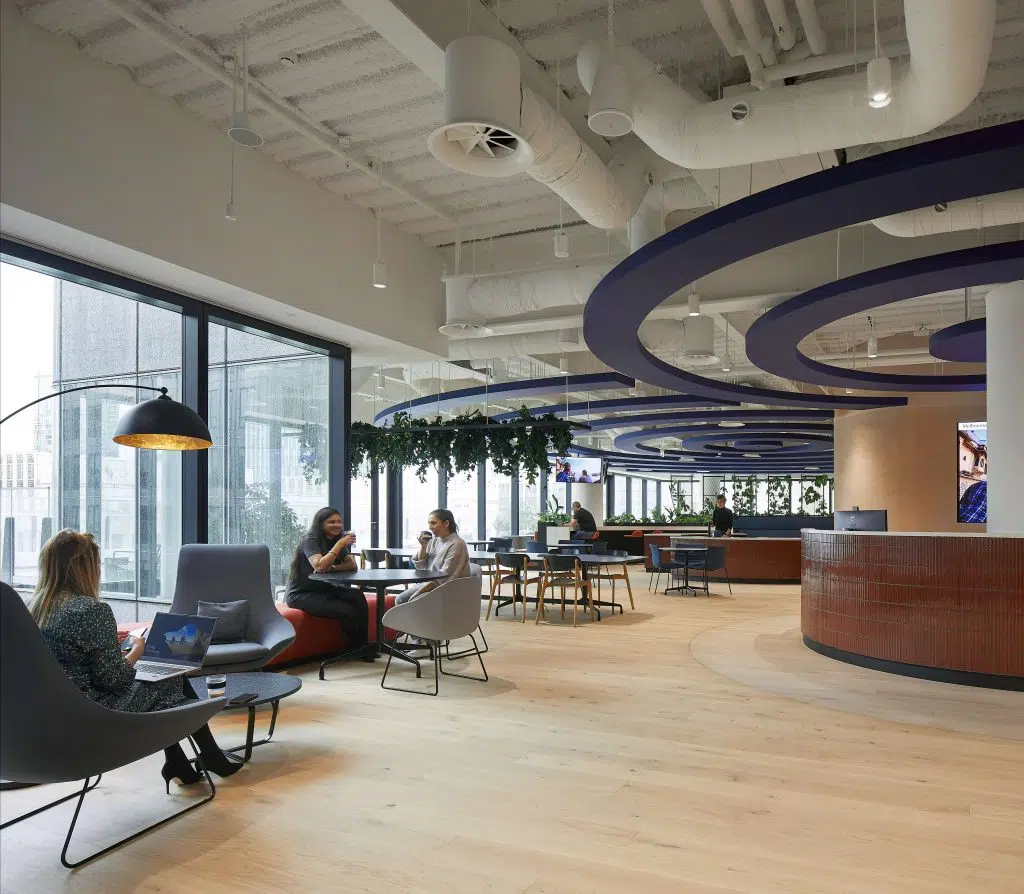 Modern office buidling for ANZ with SonaSpray K-13 acoustic ceiling spray (ph: by Hufton+Crow).